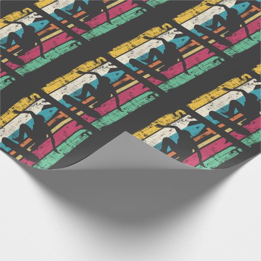 Retro Skateboard Jump Skaten Silhouette Geschenkpapier (Ecke)