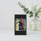Retro Skateboard Jump Skaten Silhouette Visitenkarte (Stehend Vorderseite)