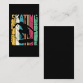 Retro Skateboard Jump Skaten Silhouette Visitenkarte (Vorne/Hinten)