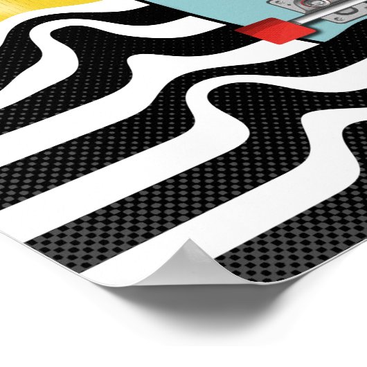 Retro-Skateboard Poster (Ecke)