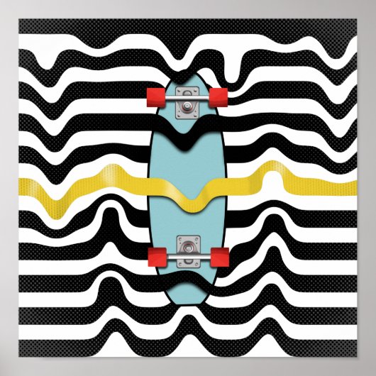 Retro-Skateboard Poster (Vorne)