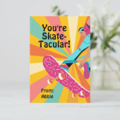 Retro Skateboard Valentine Einladung (Stehend Vorderseite)