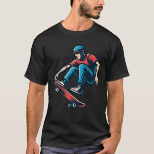 Retro-Skateboarder-Grafik-T-Shirt für Herren T-Shirt