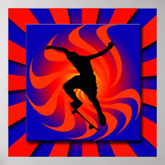 RETRO SKATEBOARDER POSTER (Vorne)