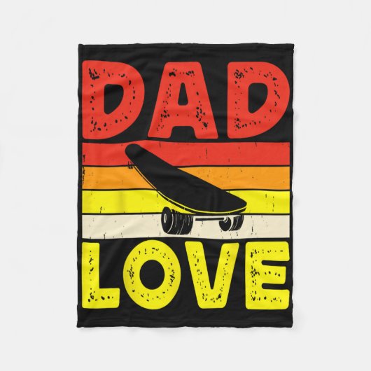 Retro Skateboarding Silhouette Skateboarder Skate Fleecedecke (Vorderseite)