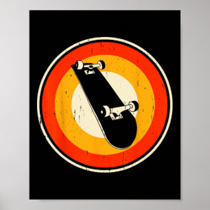 Retro Skateboarding Silhouette Skateboarder Skate Poster
