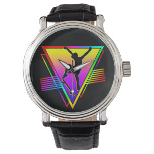 Retro-Skateboarding-Silhouette Skater Armbanduhr