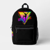 Retro-Skateboarding-Silhouette Skater Bedruckter Rucksack (Vorderseite)