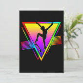 Retro-Skateboarding-Silhouette Skater Einladung (Stehend Vorderseite)