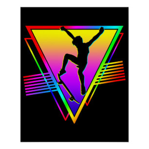 Retro-Skateboarding-Silhouette-Skater Poster