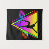 Retro-Skateboarding-Silhouette Skater Wandteppich (Vorderseite (Horizontal))