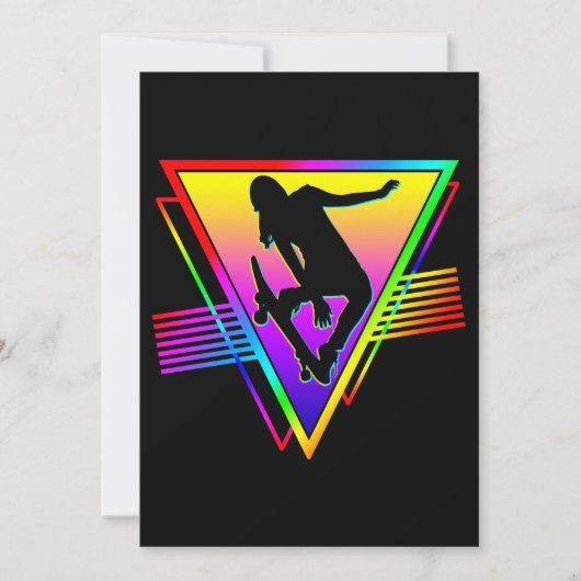 Retro-Skateboarding-Skater Einladung (Vorderseite)