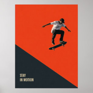 Retro-Skateboarding-Wandkunstplakat Poster