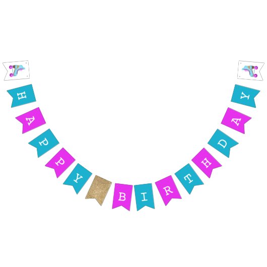 Retro Skaten Birthday Party Wimpelkette (Alle)