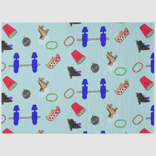 Retro-Skaten-Party-Papierpapier Seidenpapier (Vorderseite)