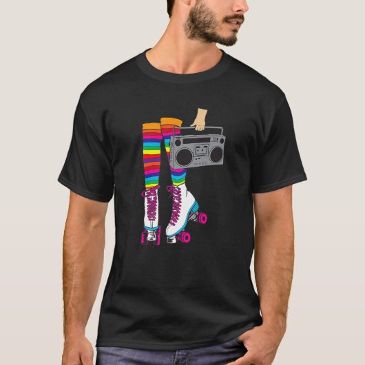 Retro Skaten Rink A Funny 80's Rollerblading Gesch T-Shirt (Vorderseite)
