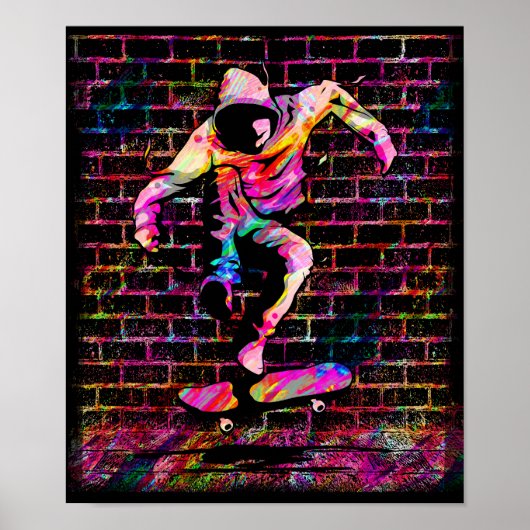 Retro-Skater - Skateboard - Vintages Skateboard Poster (Vorne)