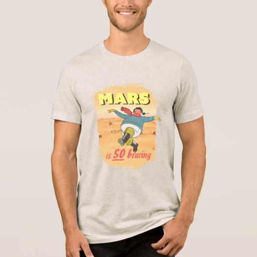 Retro Skegness "Mars is So Bracing" travel poster Tri-Blend Shirt (Vorderseite)