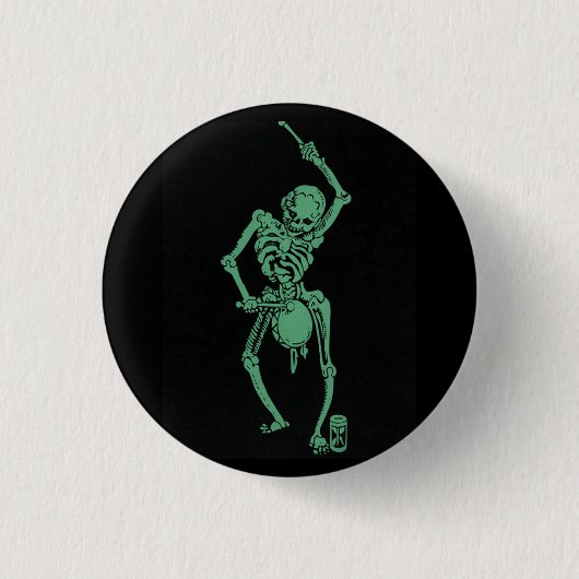 Retro Skeletal Drummer Button (Vorderseite)