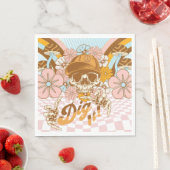 Retro Skeleton Botanical Florals Party Serviette (Beispiel)