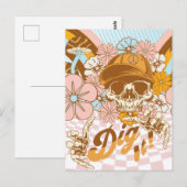 Retro Skeleton Botanical Florals Postkarte (Vorne/Hinten)