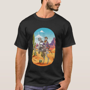 Retro Skeleton Cowboy Reiten Western Land T-Shirt