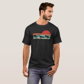 Retro Skeleton Dinosaur Sunset T Rex Future Paleon T-Shirt (Vorne ganz)