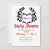 Retro Skeleton Halloween Baby Dusche Party Einladung (Vorderseite)