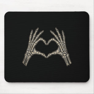 Retro Skeleton Hands Heart Sign Halloween Kostüm Mousepad