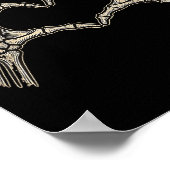 Retro Skeleton Hands Heart Sign Halloween Kostüm Poster (Ecke)