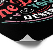 Retro Skeleton Have The Day You Deserve Peace Sign Poster (Ecke)