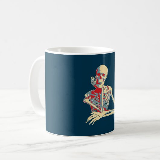 Retro Skeleton Kaffeetasse (Vorderseite Links)