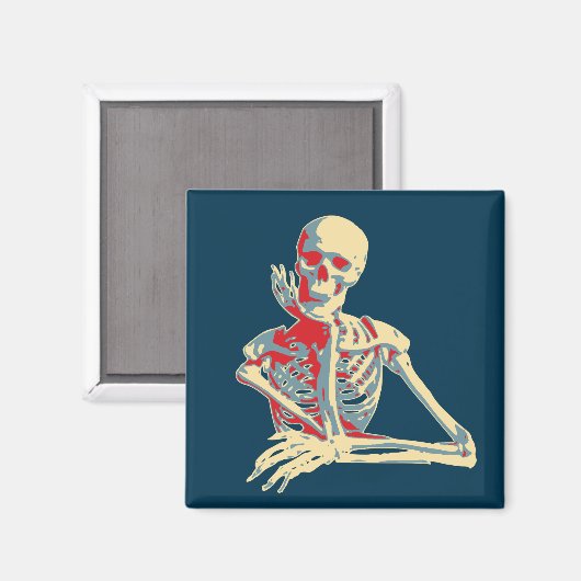 Retro Skeleton Magnet (Vorderseite/Rückseite)