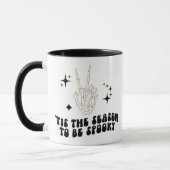 Retro Skeleton Peace Sign Halloween Tasse (Links)