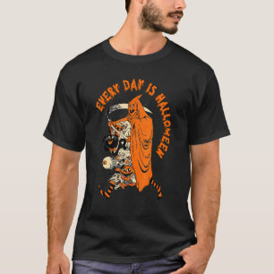 Retro Skeleton Pumpkin Kostüm Spooky Season 90s H T-Shirt