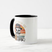 Retro Skeleton Pumpkin Tasse (Vorderseite Links)