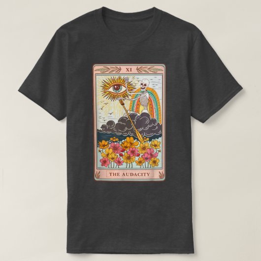 Retro Skeleton Reiten Cloud The Audacity Tarot Aut T-Shirt (Design vorne)