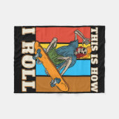 Retro Skeleton Skateboarding Shirt For Skaters Ska Fleecedecke (Vorderseite (Horizontal))