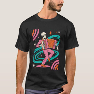 Retro-Skelett-Akkordeonspieler u2013 Jazzband Mu T-Shirt