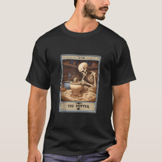 Retro-Skelett auf dem Potter-Tarot-Kartenkartentuc T-Shirt