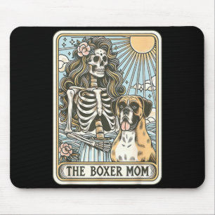 Retro-Skelett-Boxer-Hund-Mama-Tarotkarte-Hundemutt Mousepad