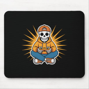 Retro-Skelett-Gamer lustiger Videospielstil-Hall Mousepad