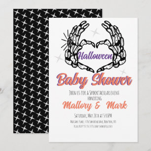 Retro-Skelett Halloween-Baby-Shower-Party  Einladung