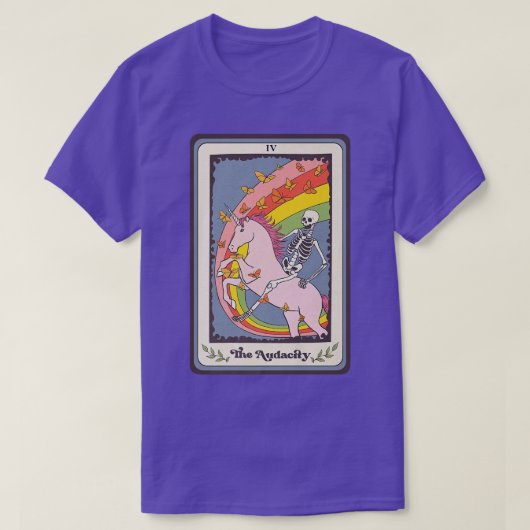 Retro Skelettfahrten Unicorn Tarot Audacity Ca T-Shirt (Design vorne)