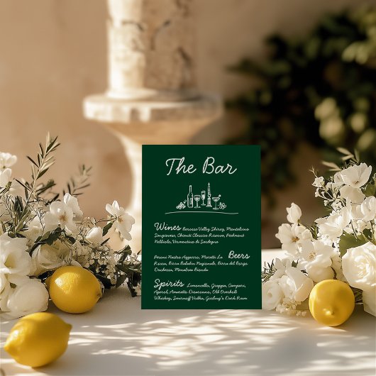 Retro Sketch handGezeichnet Bar Wedding Tabletop-Z Einladung