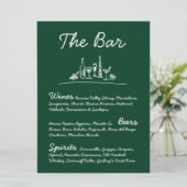 Retro Sketch handGezeichnet Bar Wedding Tabletop-Z Einladung (Stehend Vorderseite)