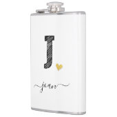 Retro Sketch Monogram J, Flask Flachmann (Links)