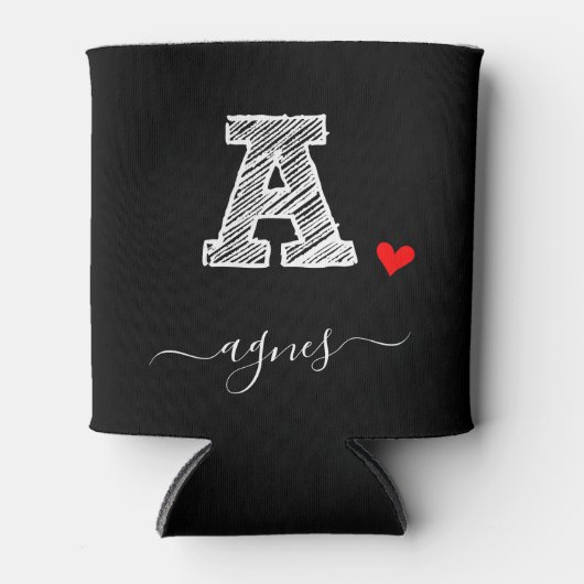 Retro Sketch Monogram Letter A, Can Cooler Dosenkühler (Vorderseite)