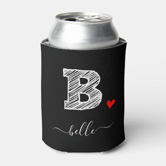 Retro Sketch Monogram Letter B, Can Cooler Dosenkühler (Kanne Vorderseite)