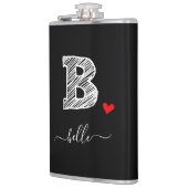 Retro Sketch Monogram Letter B, Flask Flachmann (Links)